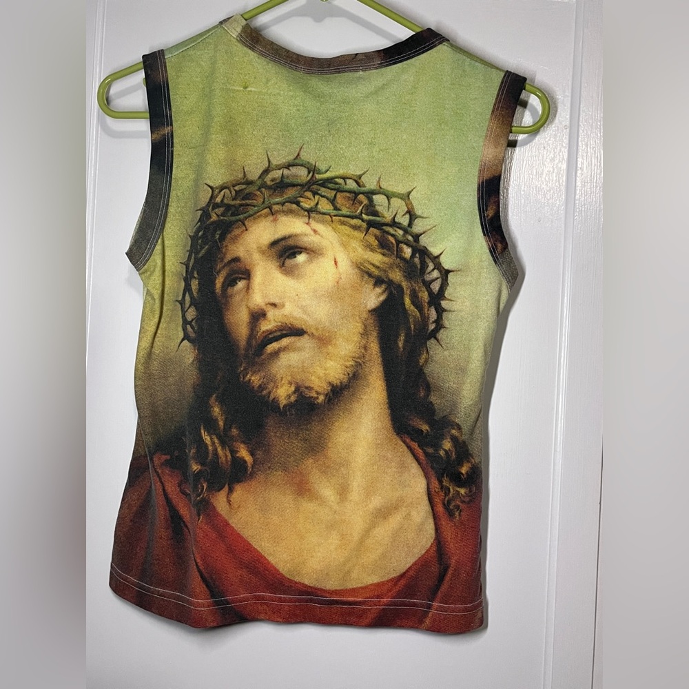 Sequin Jesus Graphic Tank Top - Nuk Wear by Cowboy and Angels - Picture 5 of 7
